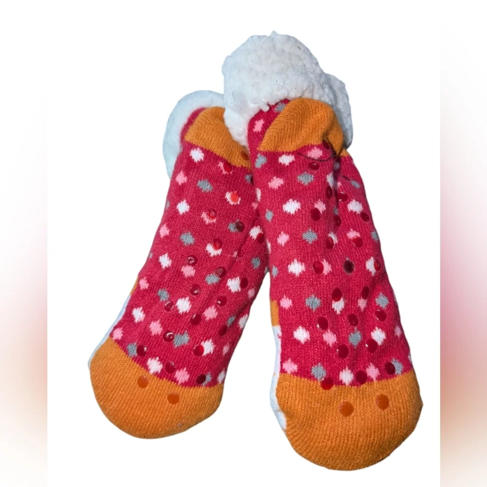 Fox Design Kids slipper Socks - Orange and White